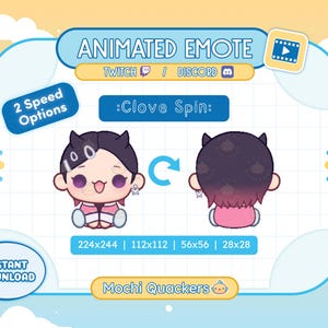 Valorant ANIMATED Emote Nelke Spinning | Twitch Stream & Discord Chat Sticker, 4 .gif Größen | Chibi Streamer Spin Turn Turner Turn Turner Turn Turner