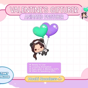 Animated Valorant PNGTuber: Panda Sage | Valentine&#39;s Balloon GIFTuber, veadotube, Discord Reactive Images