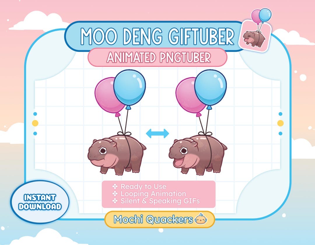 ANIMATED Pngtuber | Baby Hippo GIF Avatar for Streaming | Twitch ...