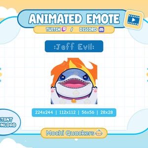 ANIMATED Rivals Emote | Jeff the Land Shark Evil Emote | Twitch Stream & Discord, 4 gif sizes | Jeff Meme Emoji Domination Evil Laugh