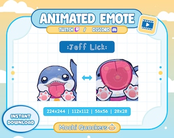 ANIMATED Emote - Rivals Jeff the Land Shark Lick Emote | Landshark, Kiss Emoji, Twitch & Discord Servers