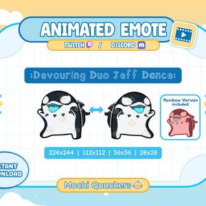ANIMATED Emote | Venom Jeff Dance Emote - Devouring Duo | Twitch & Discord Emoji, 4 gif sizes | Rivals Land Shark Orca Crumb Cat Rave Meme