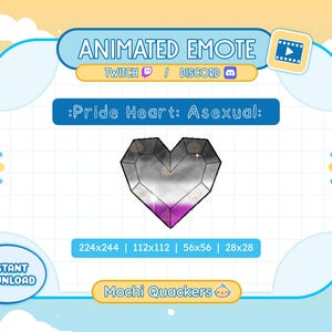 Animated Emote | Asexual Pride Flag Heart | Spinning Gem Emoji for Twitch & Discord