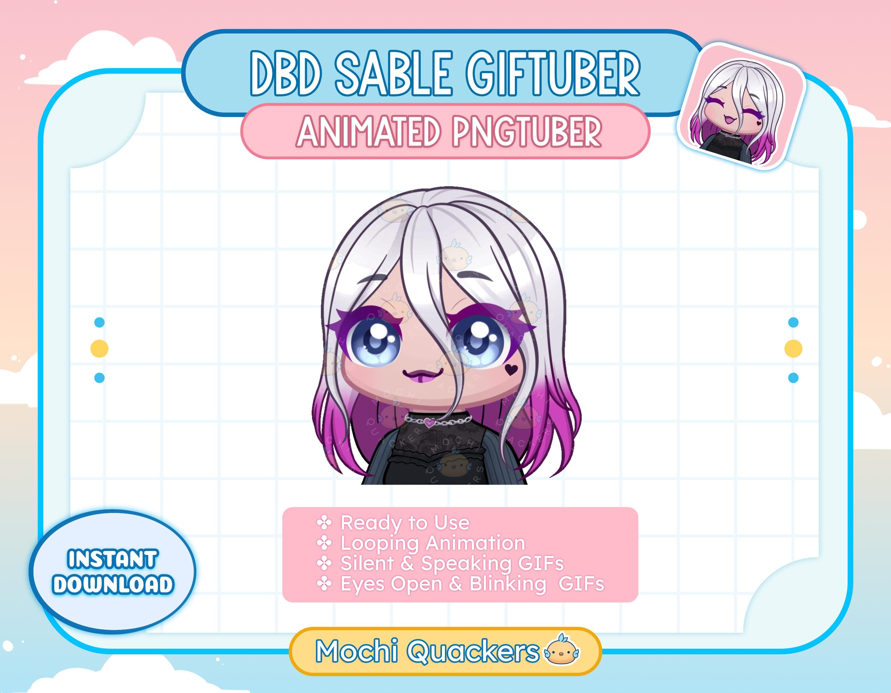 Animated PNGTuber | DBD Sable PNG Tuber | Ready to Use GIFTuber for Twitch Stream & OBS | veado tube Discord Reactive Image Chibi Model