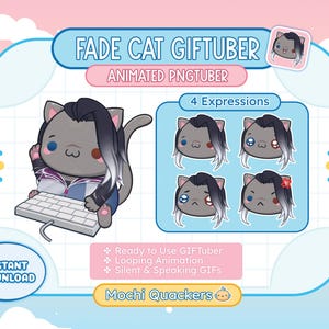 Animierter PNGTuber | Valorant Fade Cat GIFTuber für Streamen, 4 Ausdrücke! | Einsatzbereit, Kätzchen Stream Haustier, Twitch, Vtuber, OBS