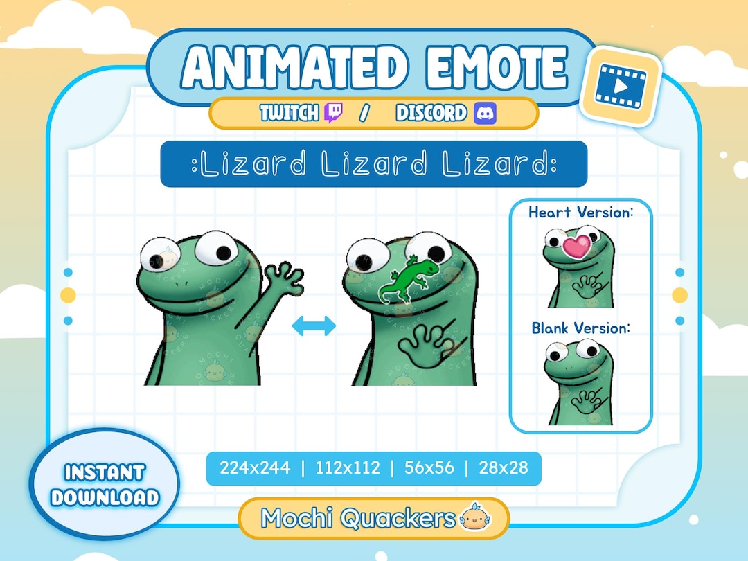 Animated Lizard Emotes - Lizard Meme Emote (3 Versions) | Derpy Tom ...