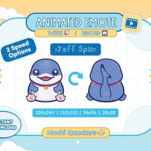ANIMATED Jeff Emote | Jeff the Land Shark Spin Emote for Twitch Stream & Discord, 4 gif sizes | Rivals Landshark Hype Spinning Dance Turn