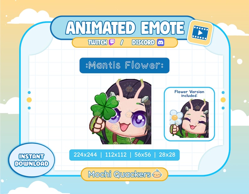 Animated Emote | Rivals Mantis Clover | Lucky Shamrock, Flower, Chibi ...