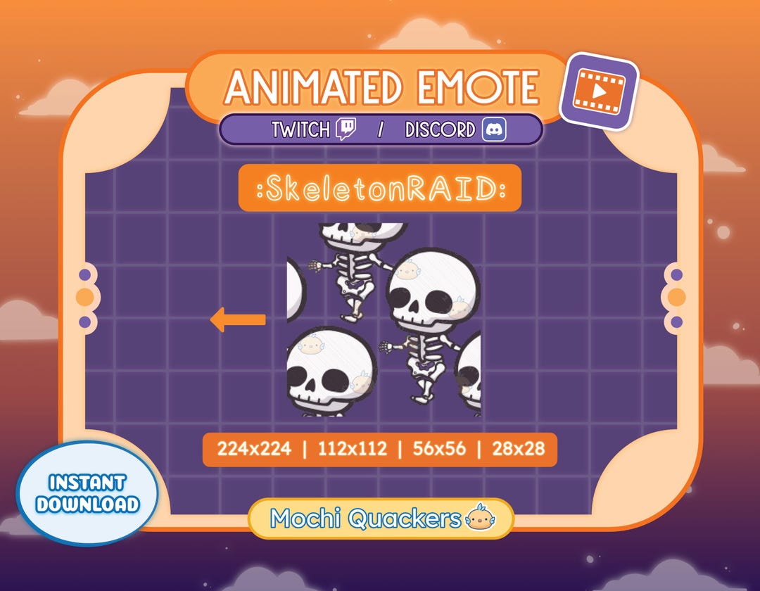ANIMATED Skeleton RAID Emote for Twitch & Discord | Halloween Stream ...