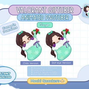 Urlaub ANIMIERTE PNGTuber | Valorant Weihnachtssalbei GIFTuber für Stream, Ready to Use für Twitch + OBS | Weihnachtsstrumpf Winter Dekoration