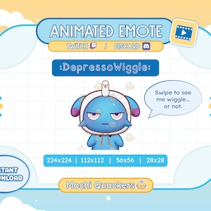Palworld ANIMATED EMOTE | Depresso Wiggle emote for Twitch and Discord, includes 4 .gif files | Chibi Pal Dance Waddle Emoji