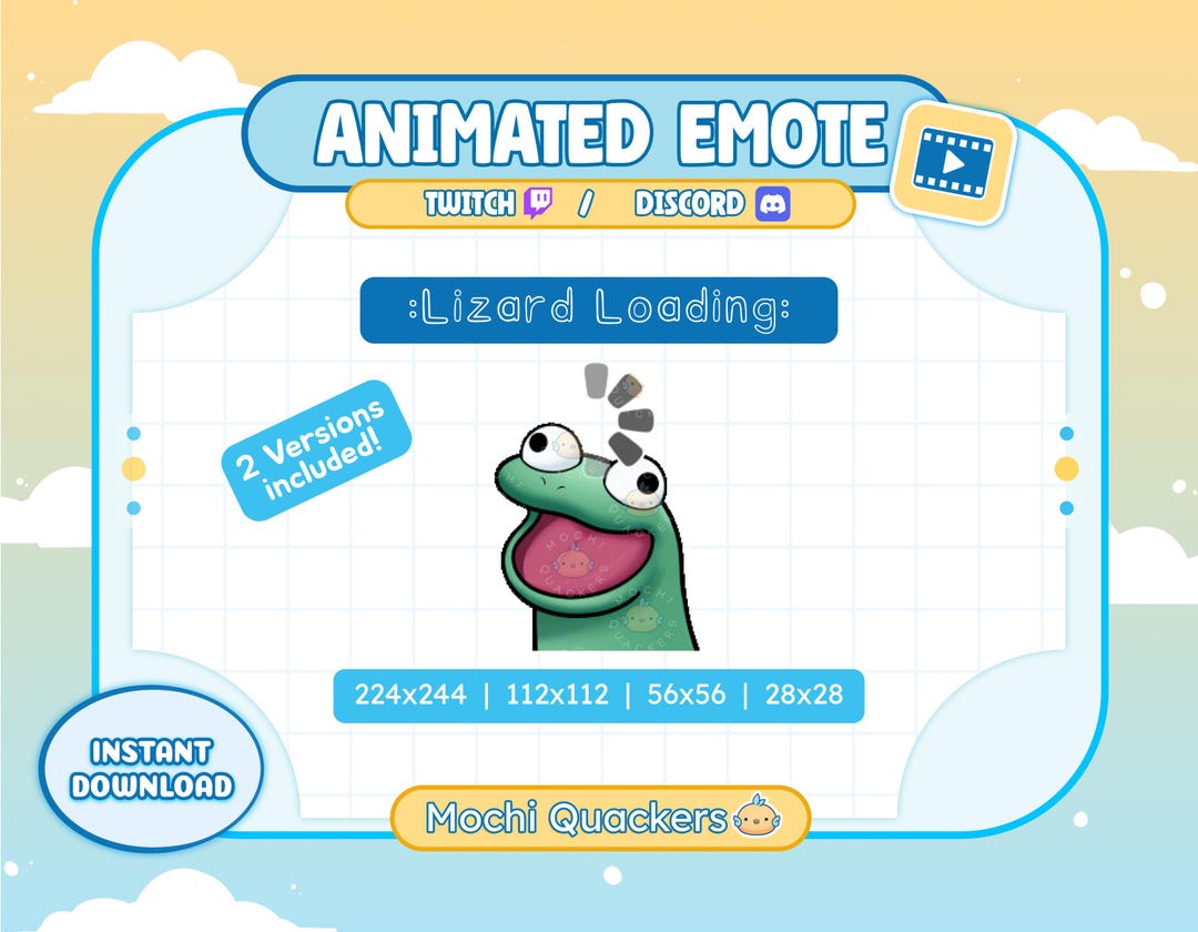 ANIMATED Emote - Thinking Lizard Emote (2 Versions) | Think, Loading ...