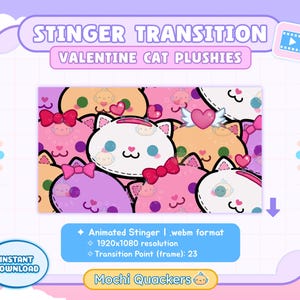 Stinger Transition - Falling Valentines-katter | Rosa kattunge-plyschtema, Twitch-streaming, YouTube-skärmar