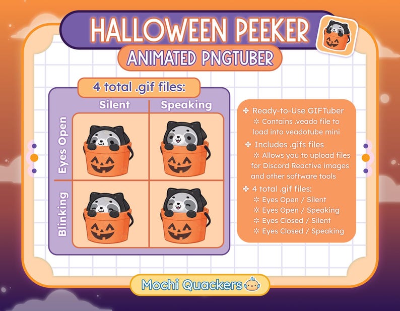 Racoon Reeper Halloween ANIMATED Pngtuber | Grim Reaper Raccoon PNG Model | Ready-to ...
