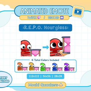 ANIMATED R.E.P.O. Emote | REPO Hourglass Emote for Twitch Stream & Discord Emoji, 3 gif sizes | Funny Game R.E.P.O. Meme Slowmo Stare