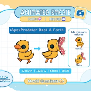 ANIMATED Emote | REPO Duck Emote Apex Predator for Twitch & Discord Emoji, 3 versions | R.E.P.O Duck Alert Quack Waddle Emote Bundle Pack