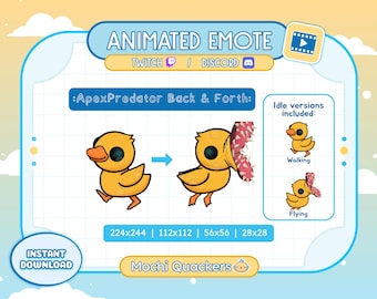 ANIMATED Emote | REPO Duck Emote Apex Predator for Twitch & Discord Emoji, 3 versions | R.E.P.O Duck Alert Quack Waddle Emote Bundle Pack
