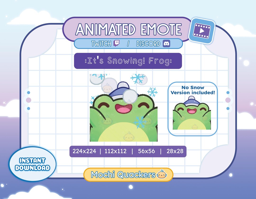 ANIMATED Emote | It's Snowing - Winter Frog Dance | Twitch & Discord ...
