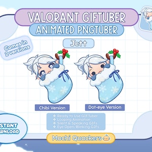 Weihnachten ANIMIERTE PNGTUBER | Valorant Jett GIFTuber für Streamen, Ready to Use für Twitch+OBS | Weihnachten Winter Urlaub Dekoration Späher