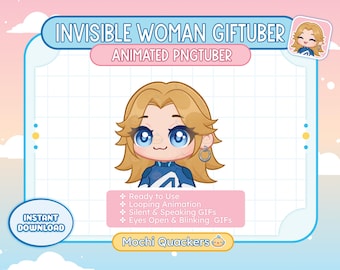 Animated Invisible Woman PNGTuber for Streaming, Ready to Use for Twitch and OBS | veadotube GIFTuber Cute Chibi Rivals Avatar gif Model