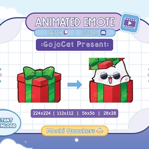 Emote Gojo ANIMADO | Gojo Cat Wave para Twitch e Discord, 4 tamanhos | Emotes de Natal de anime, Emote acenando, Presente de Natal Peek a Boo