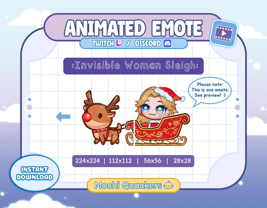 ANIMATED Emote | Invisible Woman Emote - Reindeer Sleigh | Christmas ...