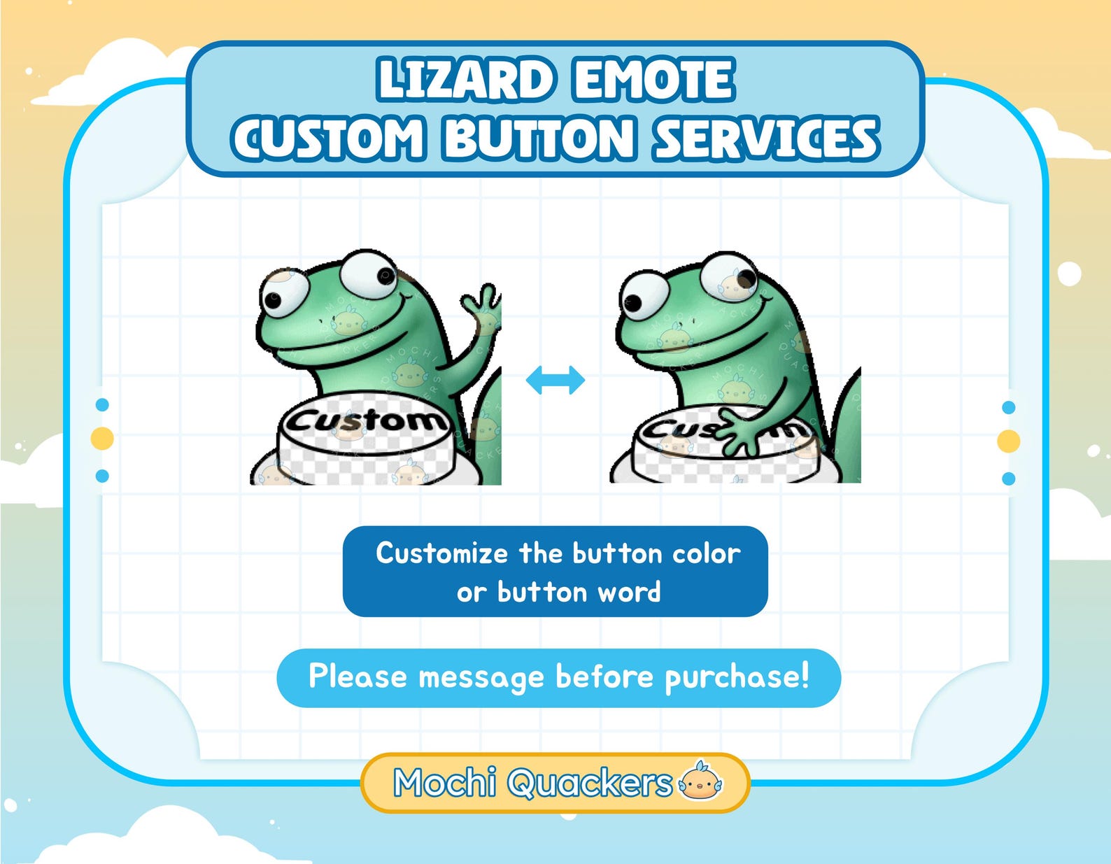 Lizard Real Button Animated Emote - Lizard Button Customization | Message Before ...