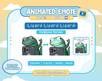 GEANIMEERDE emote | Lizard Button Meme: telefoonversie | Emoji voor mobiele telefoon, twitch-waarschuwing en onenigheid (GIF)