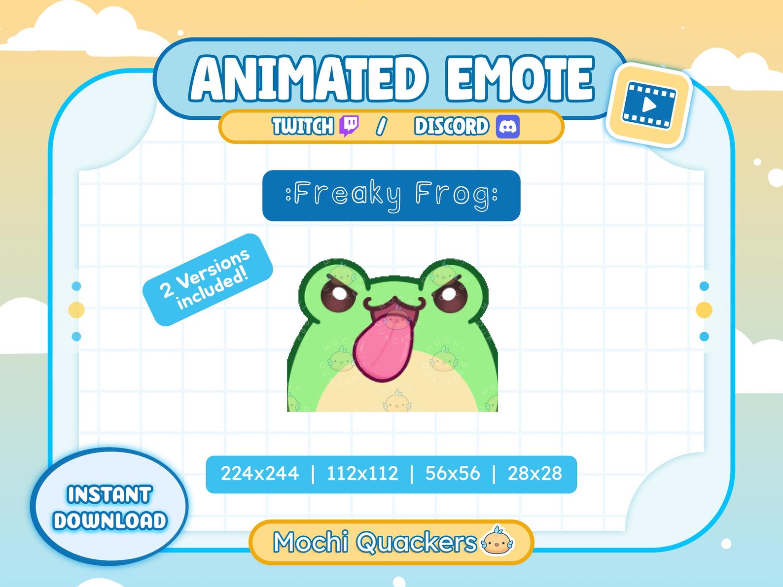 Sticker Rana Verde Meme Emote animado - Emote de rana loca / Twitch y Discord, meme de lengua ...