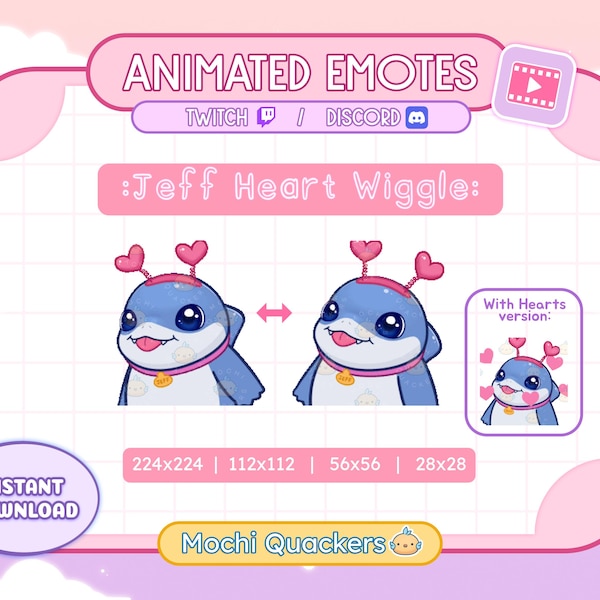 Animated Jeff Emote | Heart Wiggle Dance | Rivals Landshark Emoji for Twitch and Discord