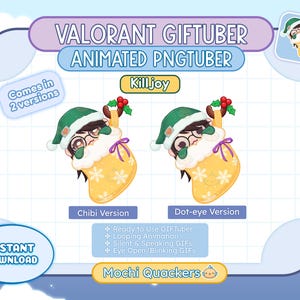 Urlaub ANIMIERTE PNGTuber | Valorant Christmas Killjoy GIFTuber für Stream, Ready to Use auf Twitch | KJ Weihnachtsstrumpf Winterdekoration