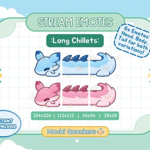 Palworld Long Chillet Emote, includes both Chillet & Chillet Ignis! | Cute Emote Sticker for Streaming, Twitch, Kick, YouTube, Discord