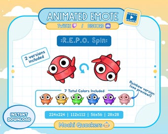 ANIMATED Emote | REPO Spin Emote | 7 colors | Hype, Rotate, Microwave Meme, Twitch & Discord Emoji