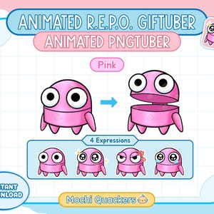 ANIMATED PNGTuber | Baby Pink REPO Model 4 expressions! | Ready to Use for Twitch OBS, veadotube | Stream Decoration R.E.P.O. Game GIFTuber