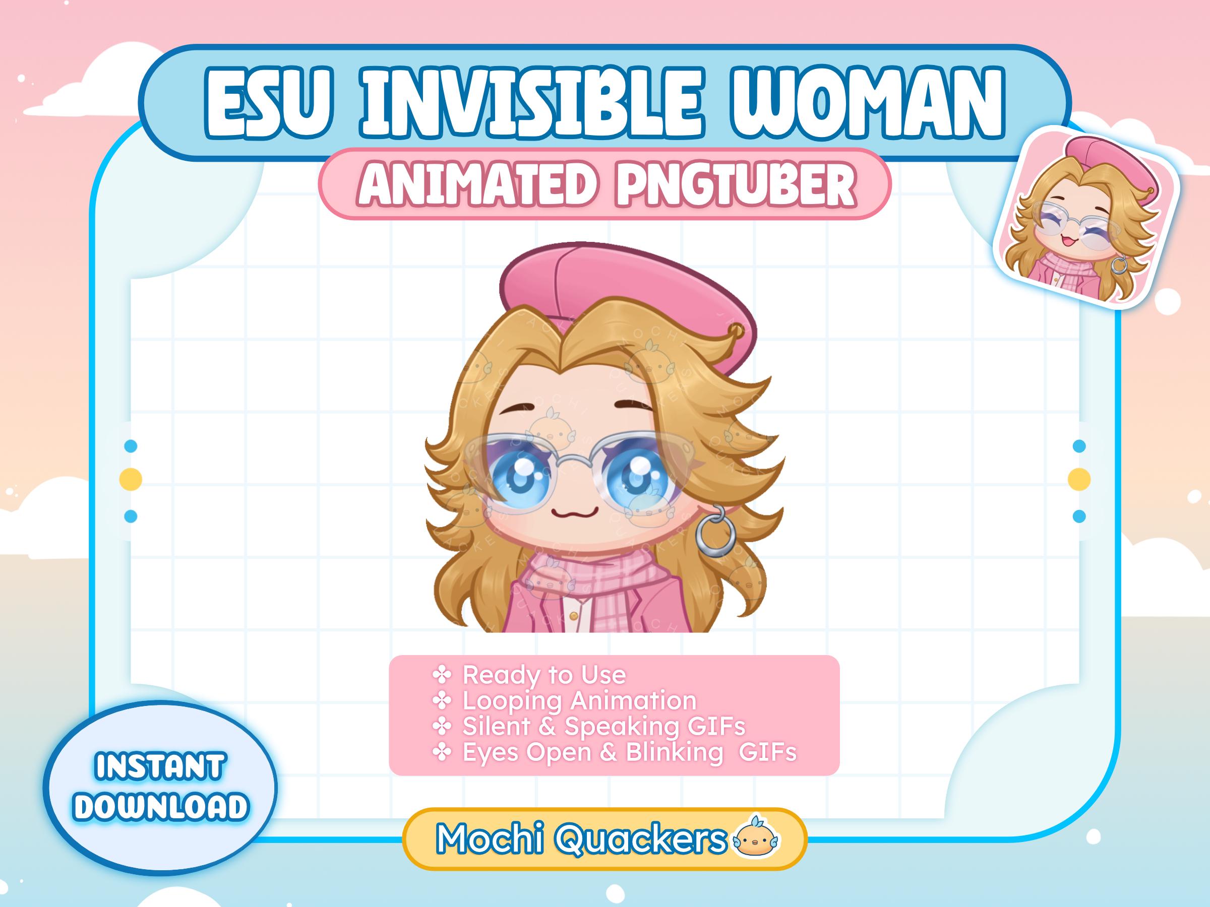 Animated Pngtuber - ESU Invisible Woman | Ready-to-use Veadotube ...