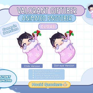 Urlaub ANIMIERTE PNGTUBER | Christmas Valorant Nelke GIFTuber für Streamen, Fertig für Twitch + OBS | Winter Weihnachten Dekoration Guckkasten