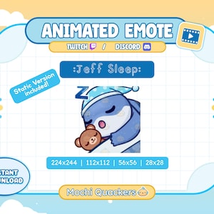 Static + Animated Jeff Emote - Sleep Snooze Zzz | Land Shark Emoji for Twitch & Discord