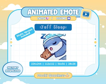 Static + Animated Jeff Emote - Sleep Snooze Zzz | Land Shark Emoji for Twitch & Discord