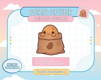 Animated PNGTuber - Potato Avatar for Streaming | Ready-to-Use veadotube GIFTuber, Twitch Stream, YouTube, FoodChibi