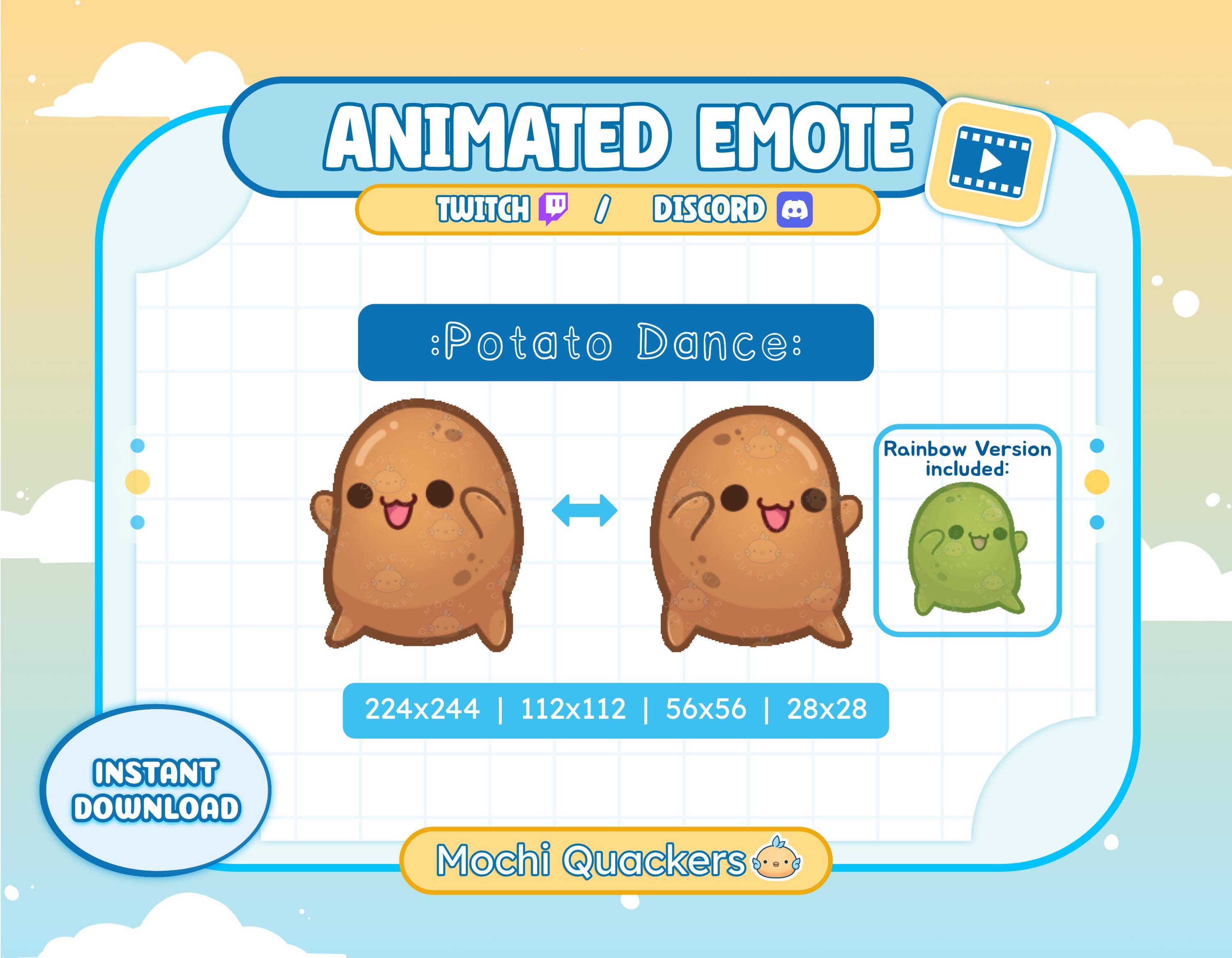 Animated Emote - Potato Dance Rave | Party Rainbow Crumb Cat Twitch ...