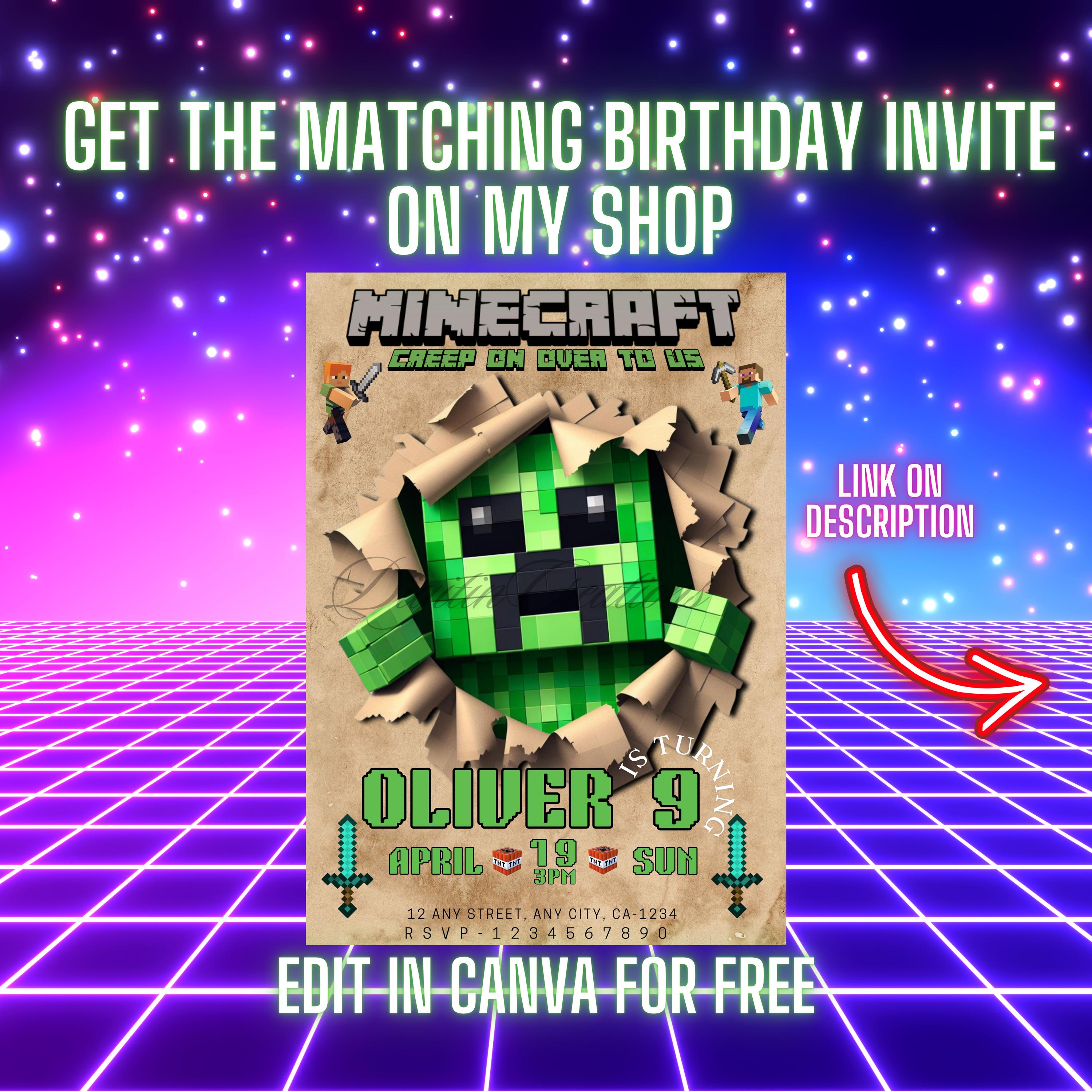 Custom Creeper Birthday Cake Topper