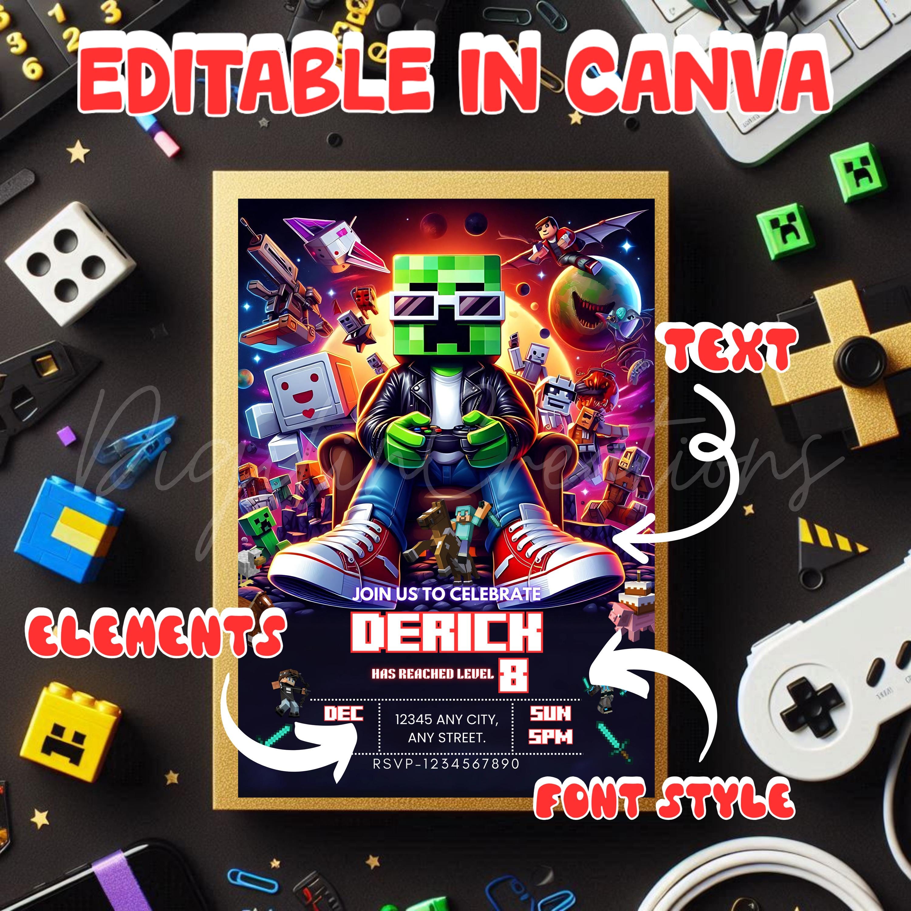 Minecrafter Party Invitation – Same As Above