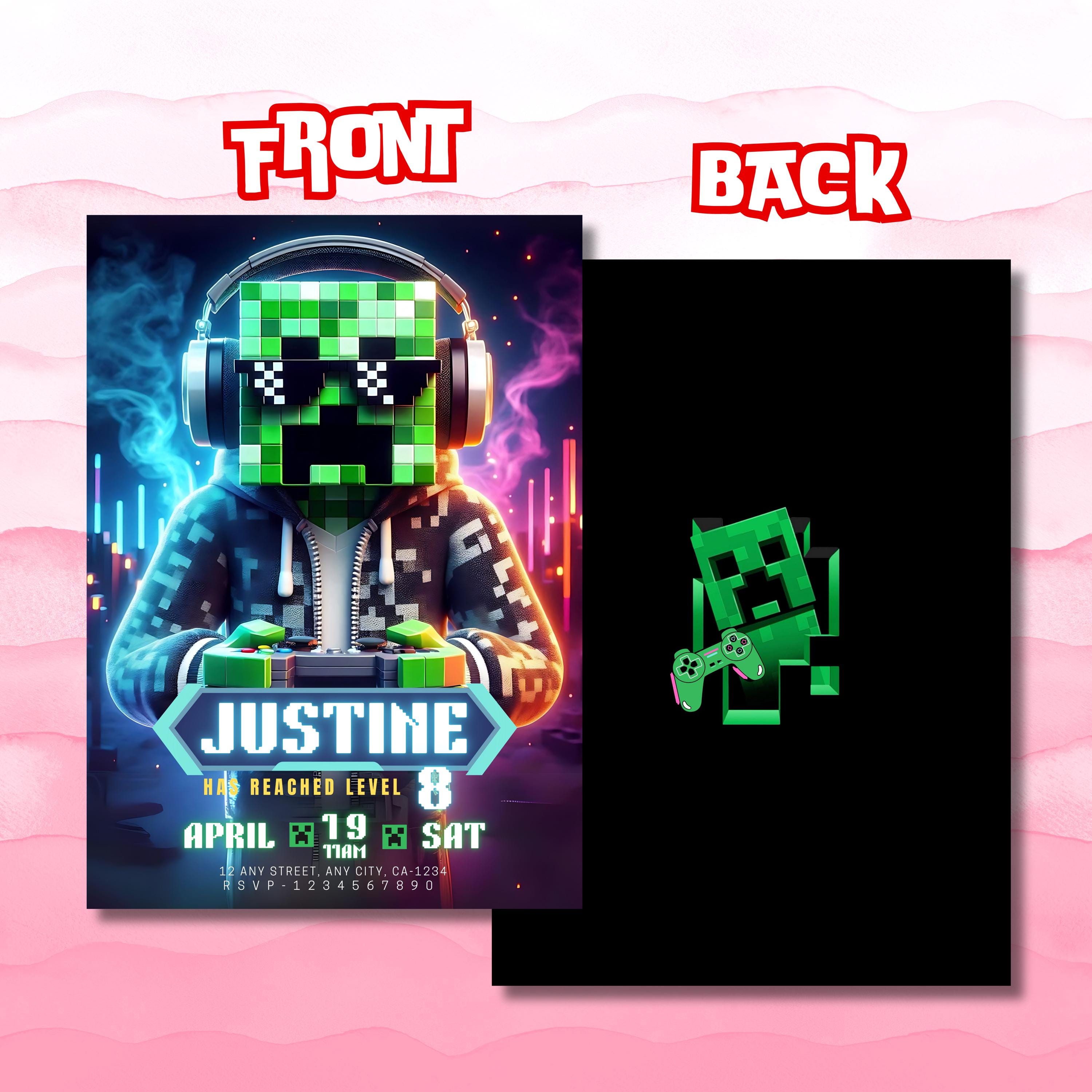 Minecrafter Birthday Invite – Editable