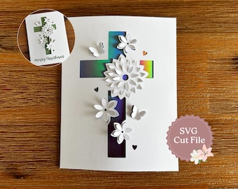 Card SVG Cross Popup Insert Card Cut File Cricut Handmade Gifts for Christian