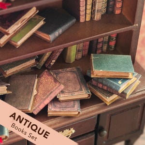 1/12- oder 1/6-Bücherset im Antikstil, OHNE umblätterbare Seiten