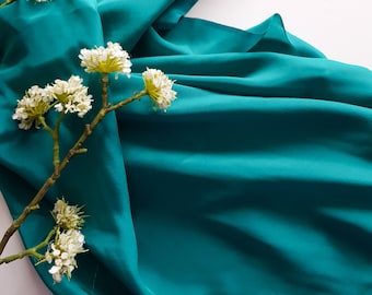 Caribbean Green Silk Crepe de Chine Fabric main image 0