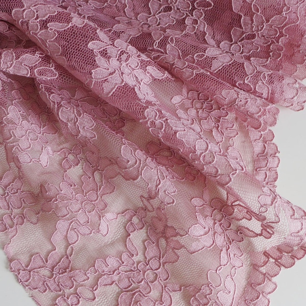 Pink Lace Fabric - Etsy UK