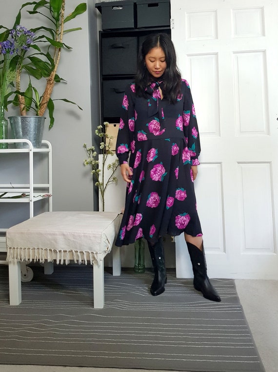 Black midi smock dress hotsell