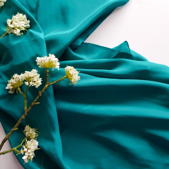Jade Green Silk Fabric. 100 Silk Crepe De Chine. 110cms / Etsy Australia
