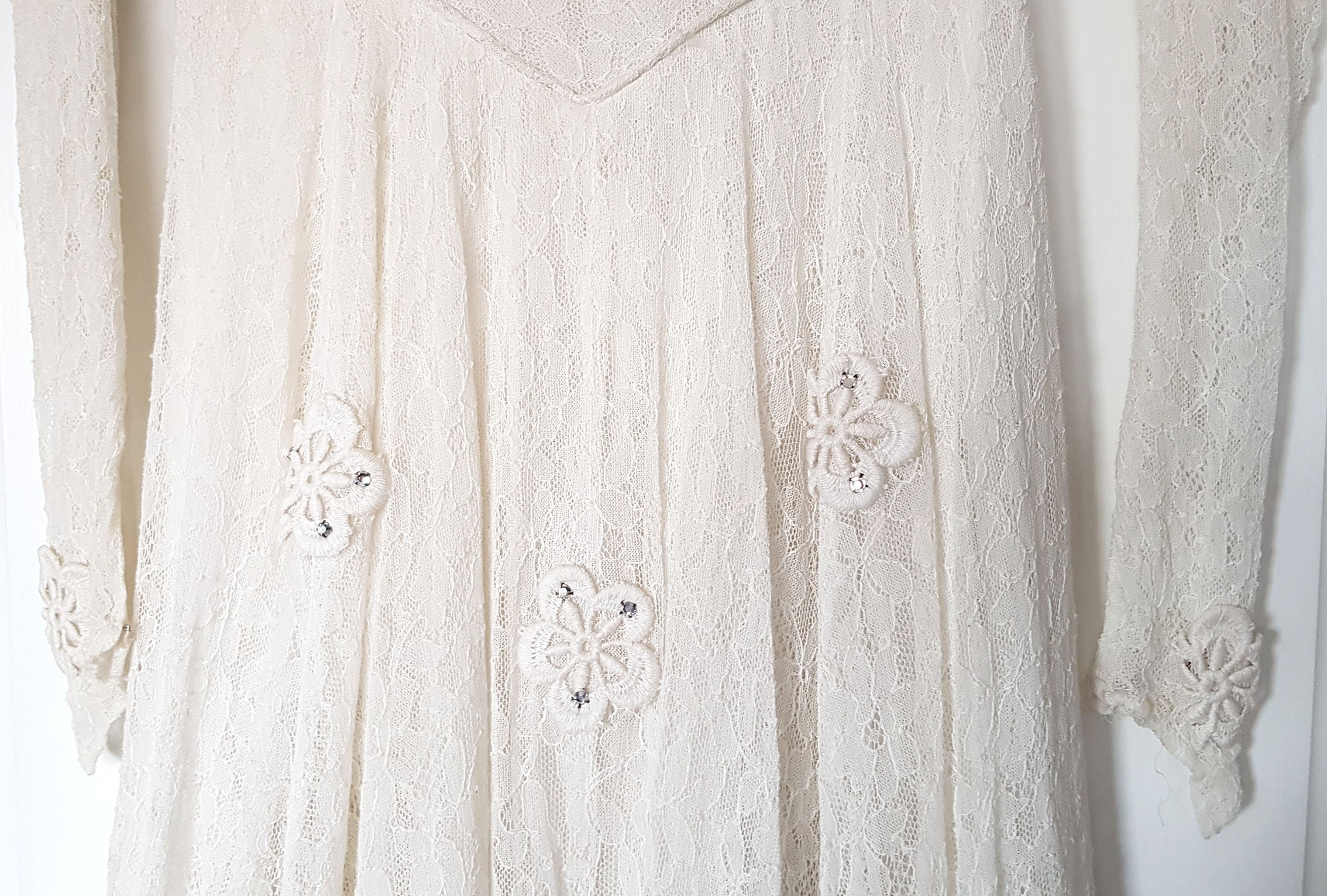 VINTAGE 1940s Whimsical Lace Wedding Dress With Guipure Cotton - Etsy UK
